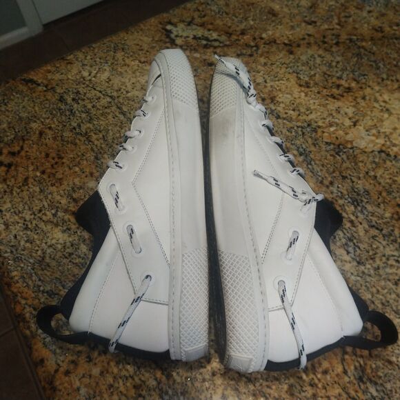 Bruno Bordese Men\'s Triangular Black/White Leather Sneakers Laces Size 9 US 43 main image 4